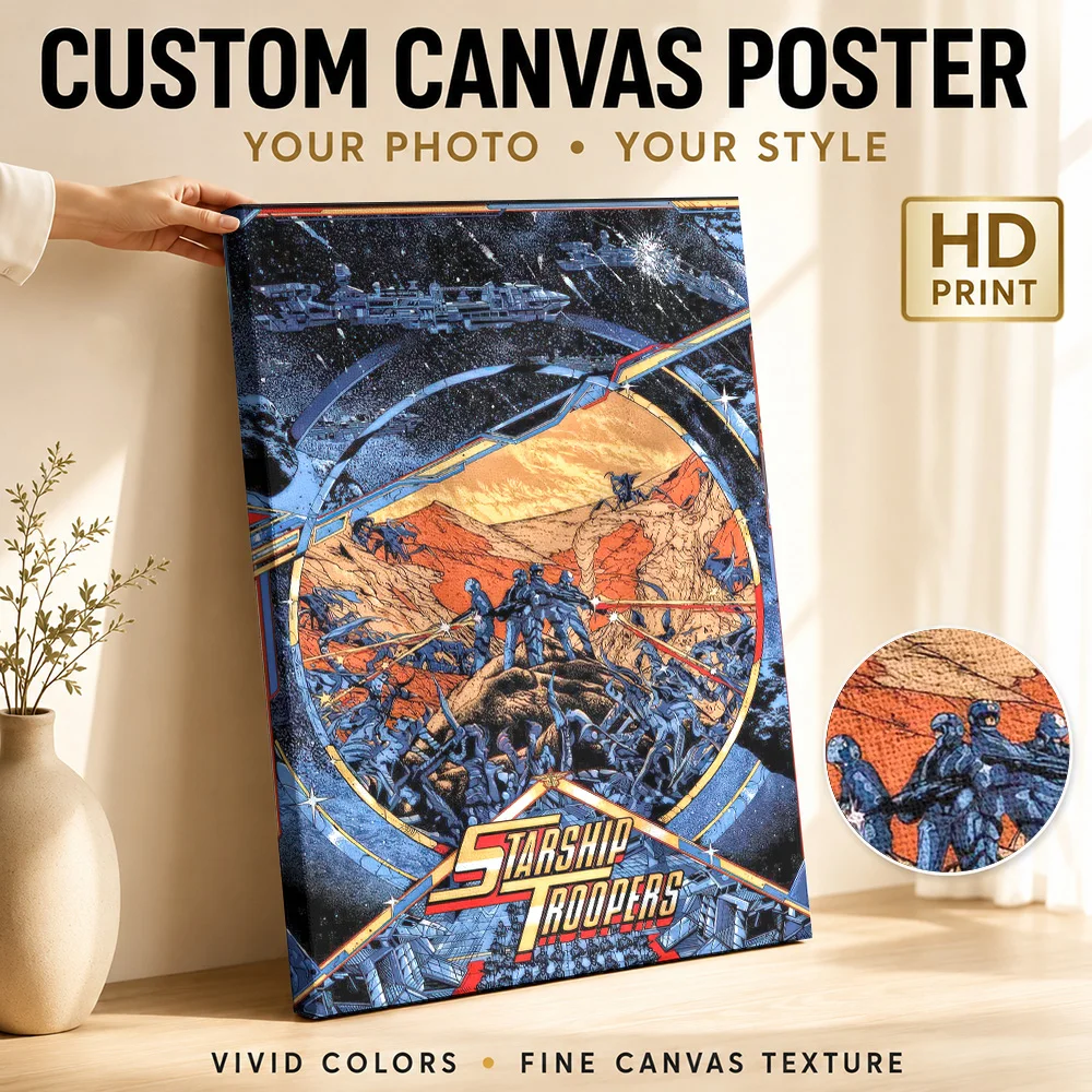 Starship Troopers Comic Book Cover Canvas Print Posters Digital Style Wall Decor With Customized Photo For Study Ideal Teen Gift