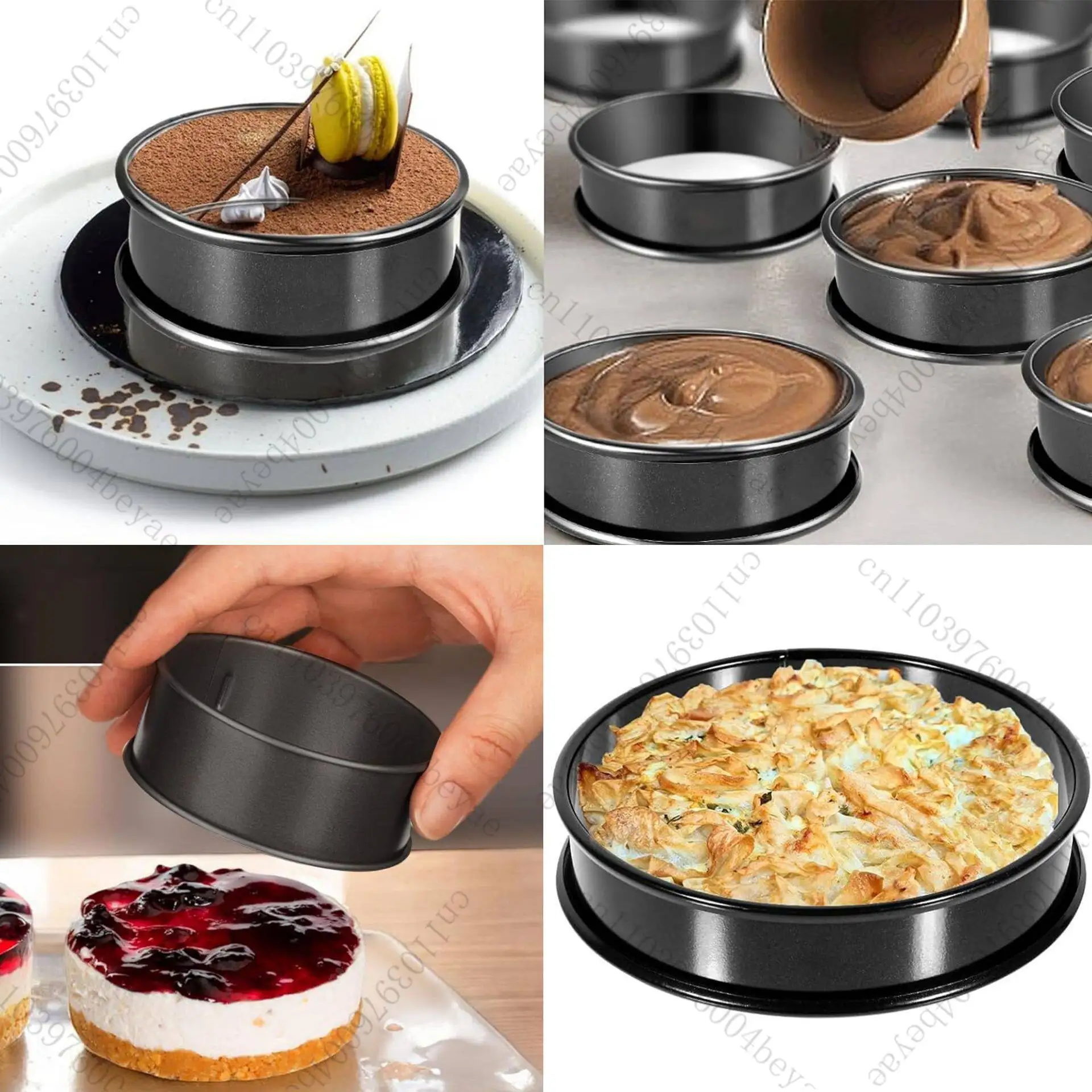 Stainless Steel Edge Muffin Tower Ring Tart  French Strawberry Lemon Tower Peel Round Ring Tart Ring Dessert Pastry Mould