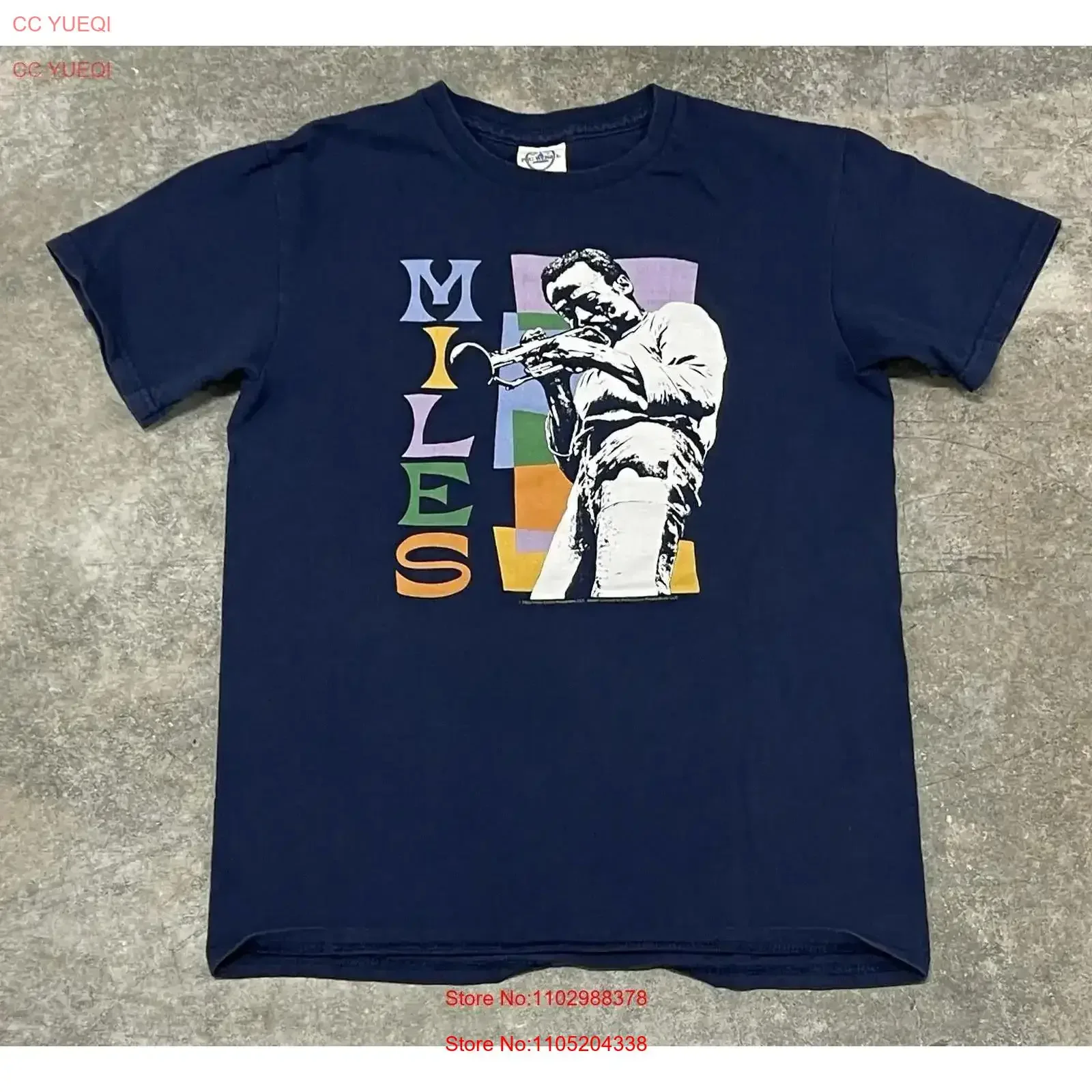 Miles Davis Trumpet Jazz Legand Blue T Shirt Adult Small vintage Washed Comfortable Slightly Top For Everyday Wear homme