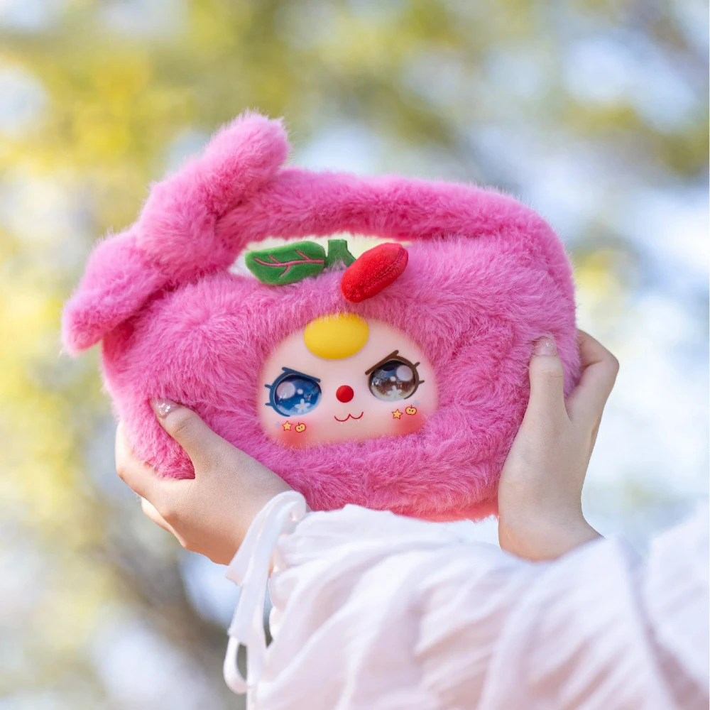 

New Baby Three Plush Toy Baby Fruit Handbag Series Cute Blind Box Soft Stuffed Animal Crossbody Bag Collectible Doll Lovely Gift