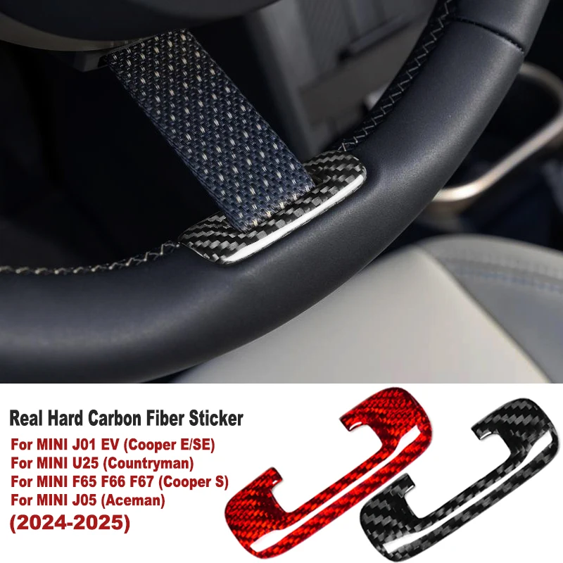 

Real Carbon Fiber For Mini Cooper E SE J01 EV J05 Aceman U25 F65 F66 F67 2024 2025 Accessories Steering Wheel Chin Cover Sticker