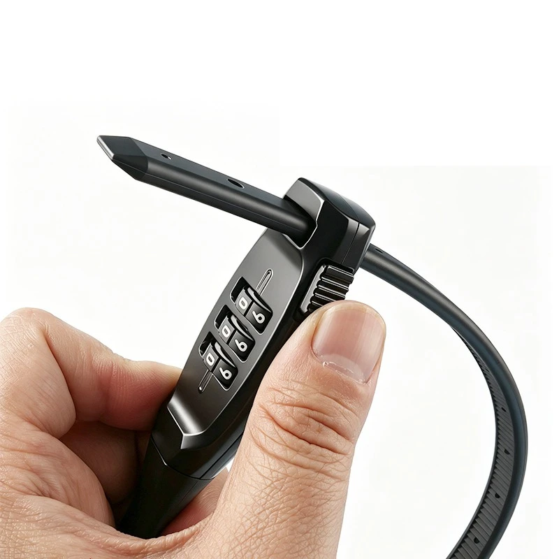 Portable 3‑Digit Combination Bicycle Strap Lock, Anti‑Theft Security Lock for Road Bike Mountain Bike Cycling Riding Equipment