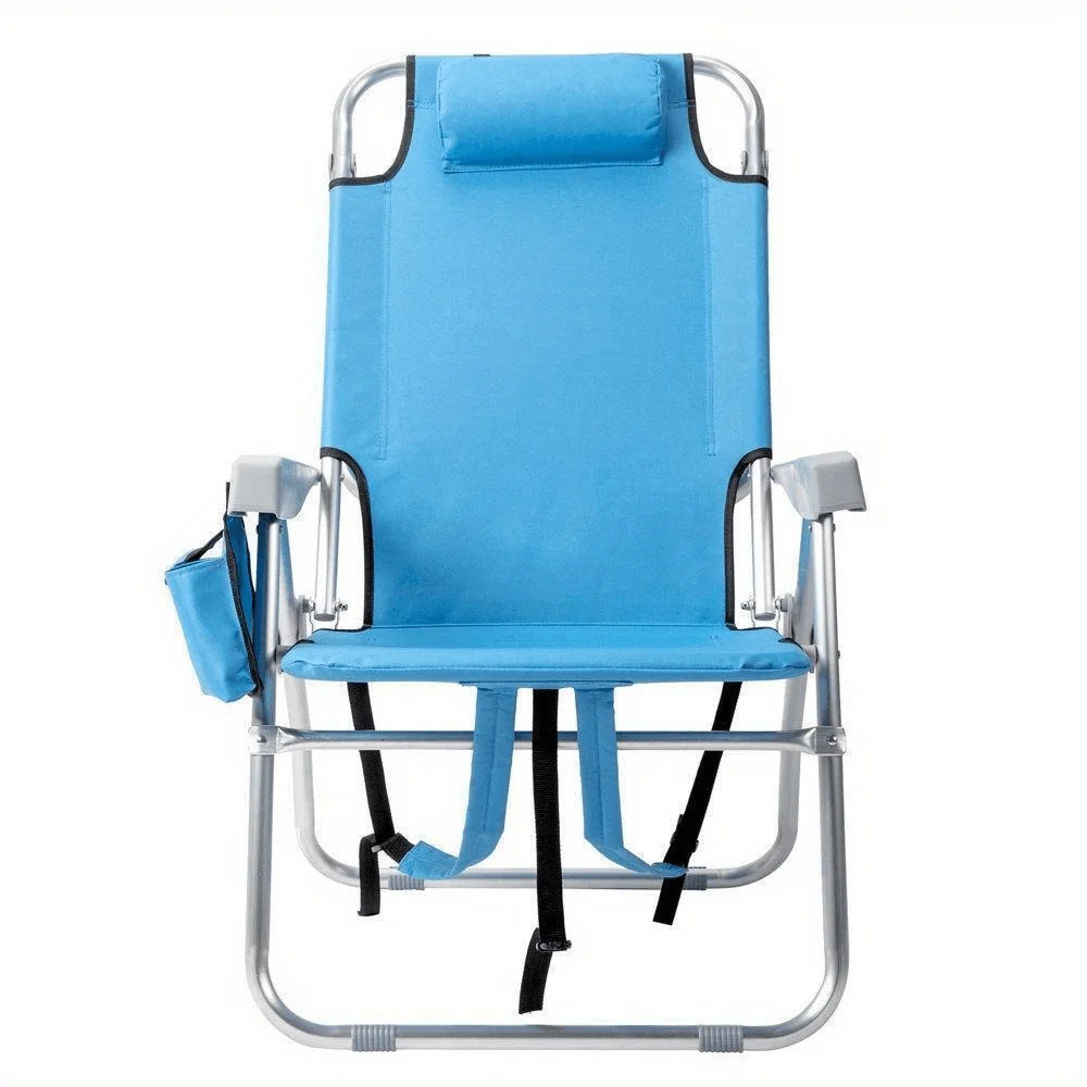 Folding Tall Backpack Beach Chair Heavy Duty Camping Chair For Outdoor Garden