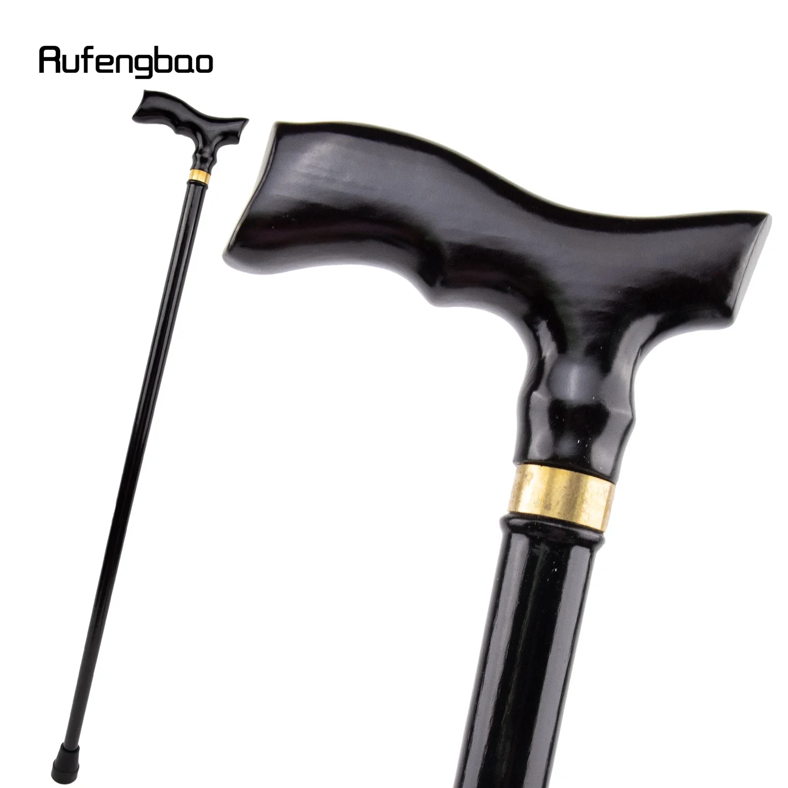 

Black Wooden Single Joint Fashion Walking Stick Decorative Cospaly Party Walking Cane Halloween Mace Crutch Wand Crosier 93cm