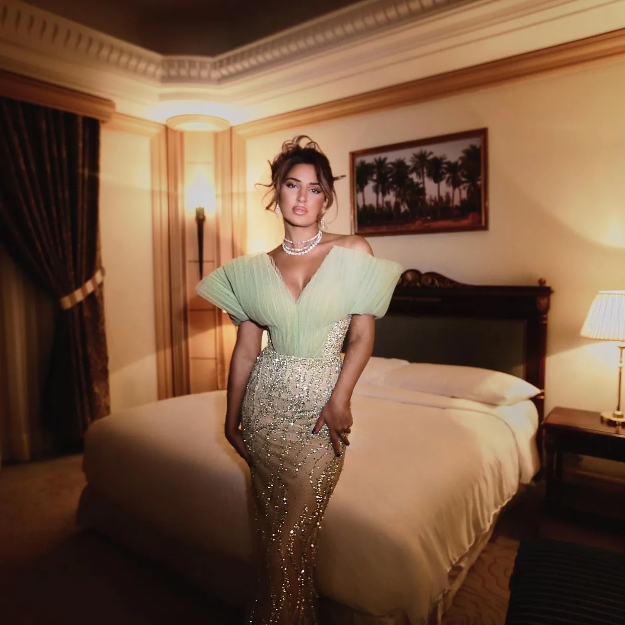 فستان أنيق بحورية البحر باللون الأخضر الحكيم للحفلات الراقصة 2025 عتيق من الدانتيل والترتر ثوب مسائي مخصص مناسبة للحفلات ملابس فاخرة دبي العربية