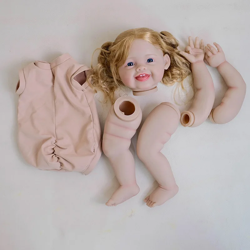 24 inch Devi levensechte herboren poppenset geschilderde kit Onvoltooide poponderdelen met handwortelhaar