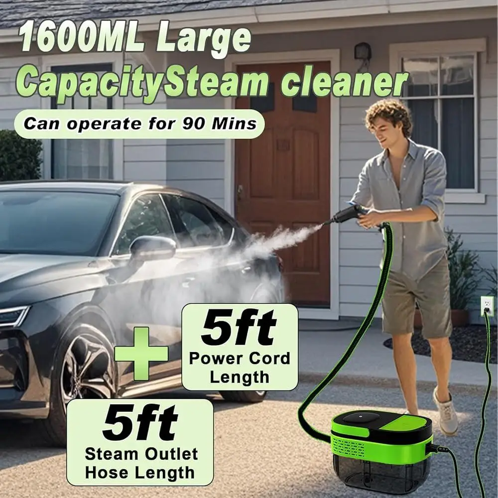 Handheld Steam Cleaner 2500W High Pressure Multi Surface Steamer Fast Heat Ups 15S Large Water Tank 11 Accessories Home Cleaning