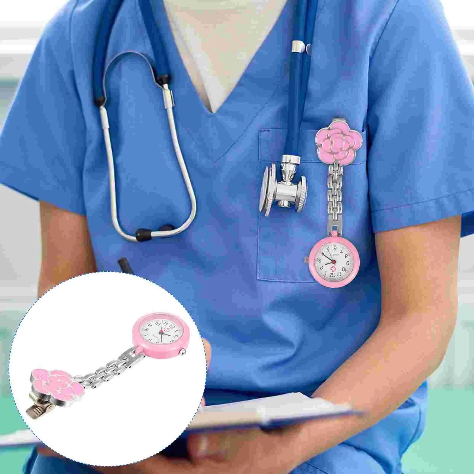 Lapel Watch for Nurses Hanging Fob Chest Digital Adorable Watches Women Clip