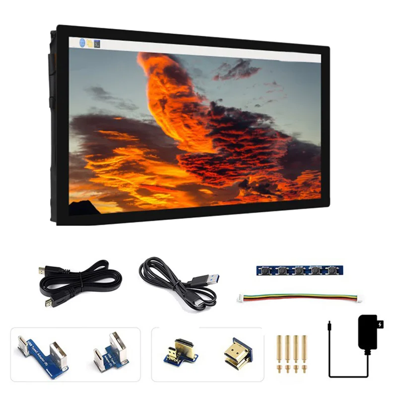 9.3 Inch Long Strip Touch Screen Display for Raspberry Pi 1600X600 HDMI-Compatible LCD Game Display Monitor-EU Plug
