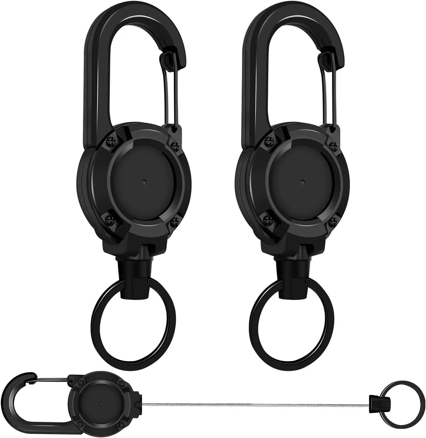 1/5/10pc Extendable Heavy-duty Drawstring with Heavy-duty Clamp and Carabiner, Suitable for Outdoor Bags, Sports Keychain Hooks