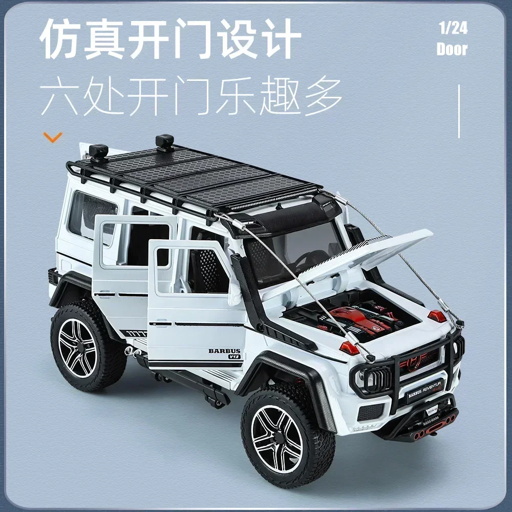 1:24 Mercedes-Benz BRABUS G550 Adventure 4X4 Diecast Metal Alloy Model car Sound Light Pull Back Collection Kids Toy Gifts A610