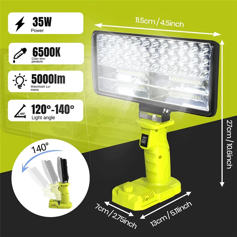 ABYP Автомобильный светодиодный сигнализатор, рабочий свет, фонарик, прожектор, прожектор, лампа для кемпинга, литиевая батарея 18 В P108 PBP005 P117