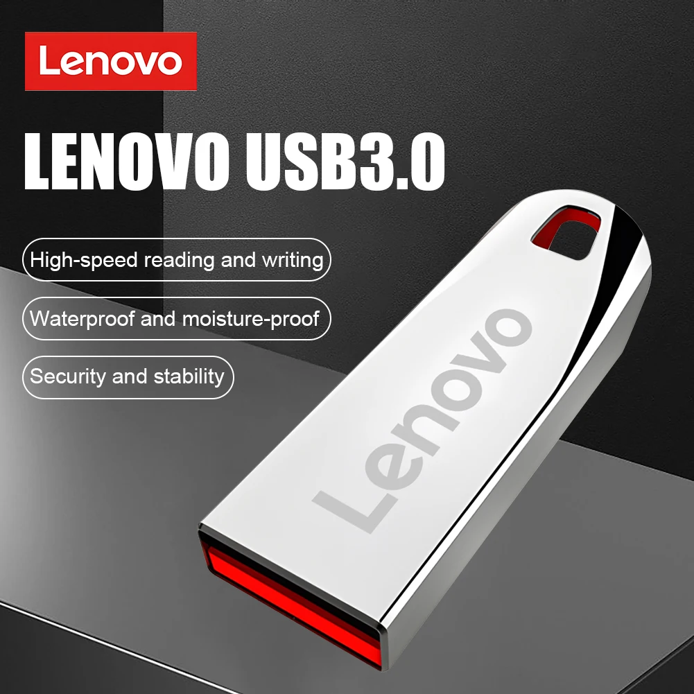 Lenovo 2TB U Drive USB 3,0 1TB 512GB tipo C Pen Drive de alta velocidad Metal impermeable USB Flash Drives almacenamiento Memoria USB Stick