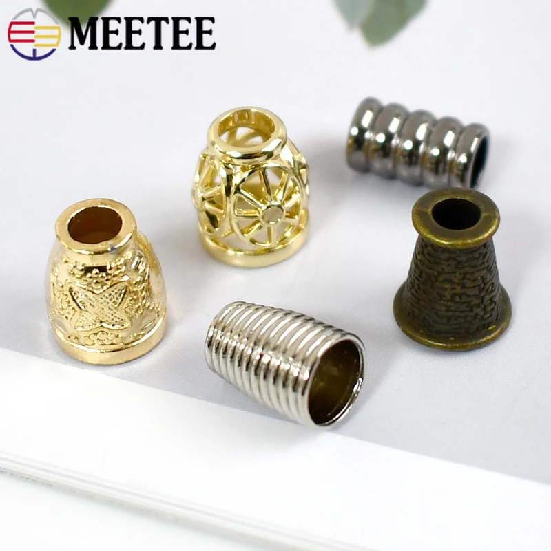 30Pcs Meetee Metal Cord Lock Stopper DIY Pants Cap Rope End Clasp Bolt Clips Button Garment Paracord Shoes Accessories