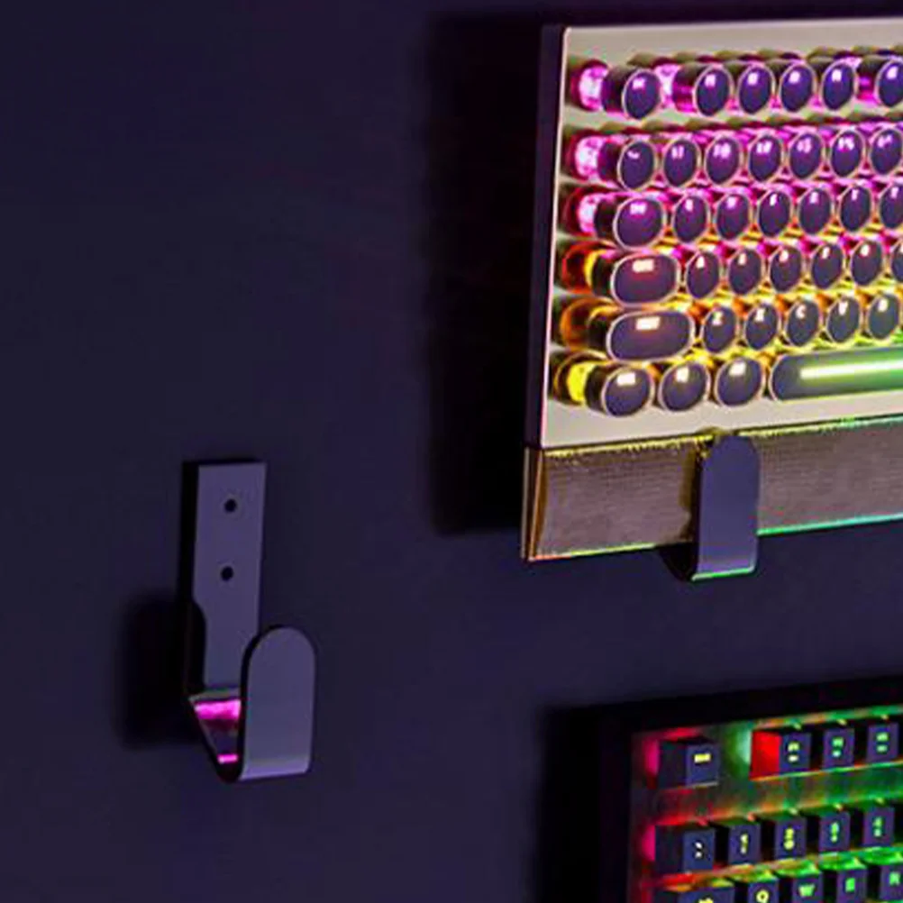 

2 Pcs Keyboard Wall Mount Acrylic Holder Shelves Compatible All Types Saves Desk Space Easy Installation Gaming Setup