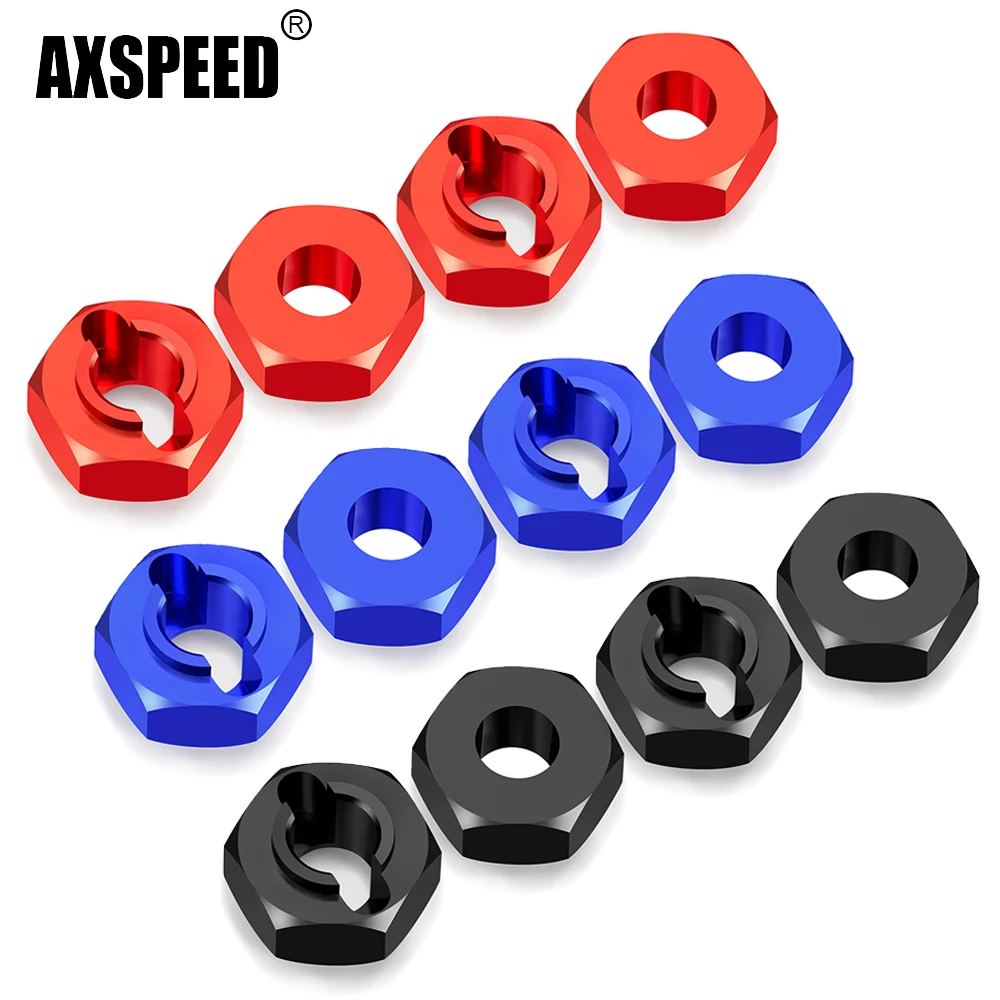 

AXSPEED 4 шт./компл. адаптеры ступицы колеса из алюминиевого сплава с шестигранной головкой для LOSI 1/24 Micro-B 2WD Buggy RC, детали для обновления автомобиля