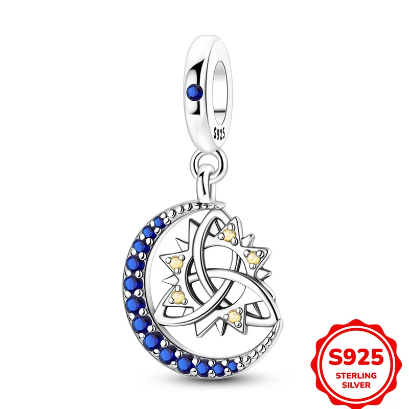 

Original 925 Sterling Silver Sun Moon Celtic Knot Pendant Charms Fit DIY Bracelet Necklace Engagement Birthday Jewelry Gift