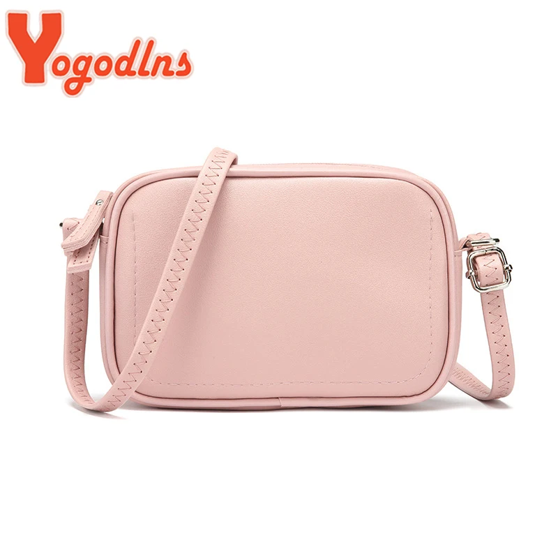 Yogodlns Sling Shoulder Bags PU Leather Vintage Crossbody Bags Women High Quality small square solid color purse for summer