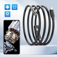 USB Endoscope for OTG Android Phone 5.5mm Borescope Inspection Snake Camera IP67 Waterproof with 6 LED Lights For Type C