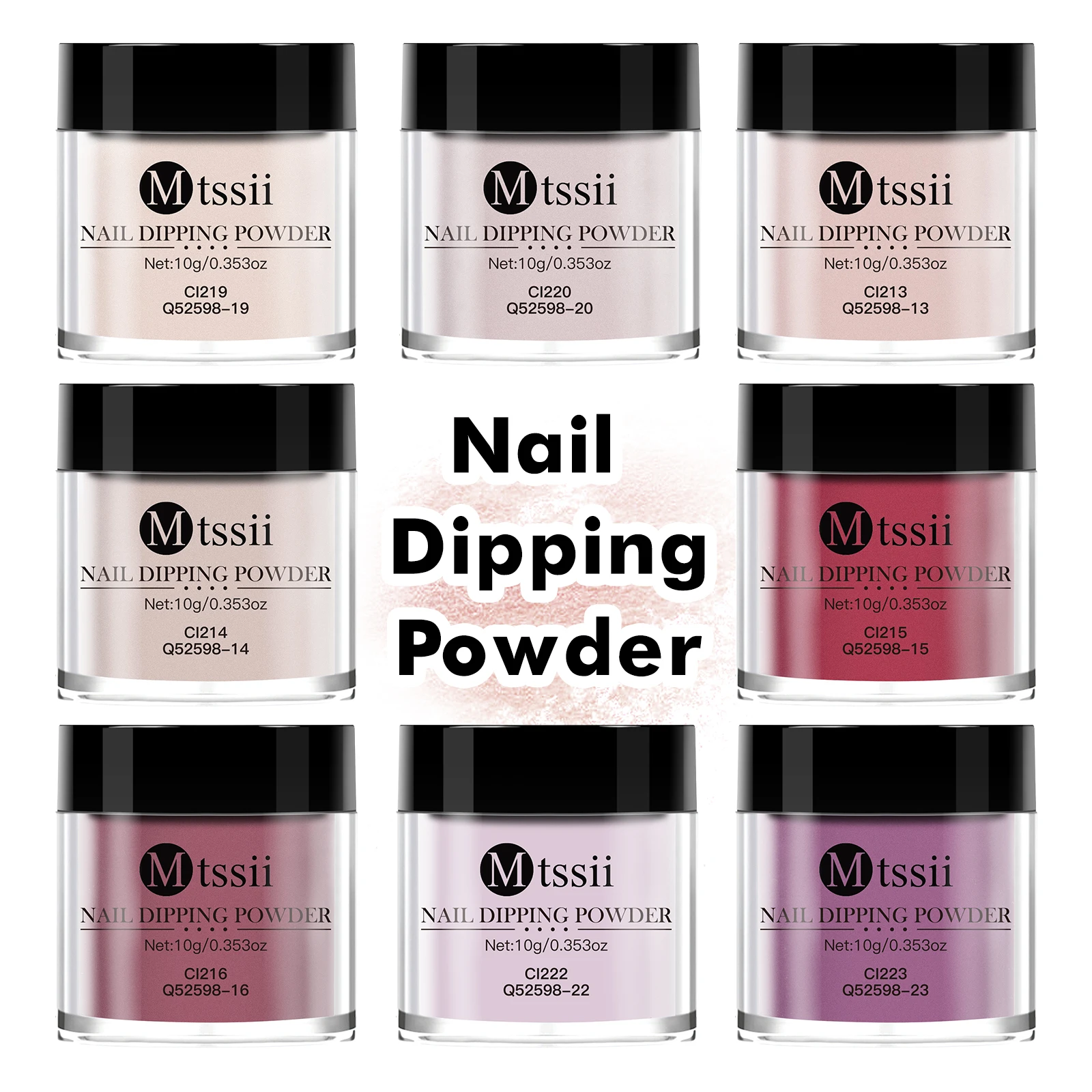 8 قطعة/المجموعة Mtssii مسحوق غمس الأظافر الاكريليك غمس مسحوق عدة تحتاج قاعدة سائلة/معطف فوقي المنشط الفن مانيكير HEMA/TPO الحرة #1