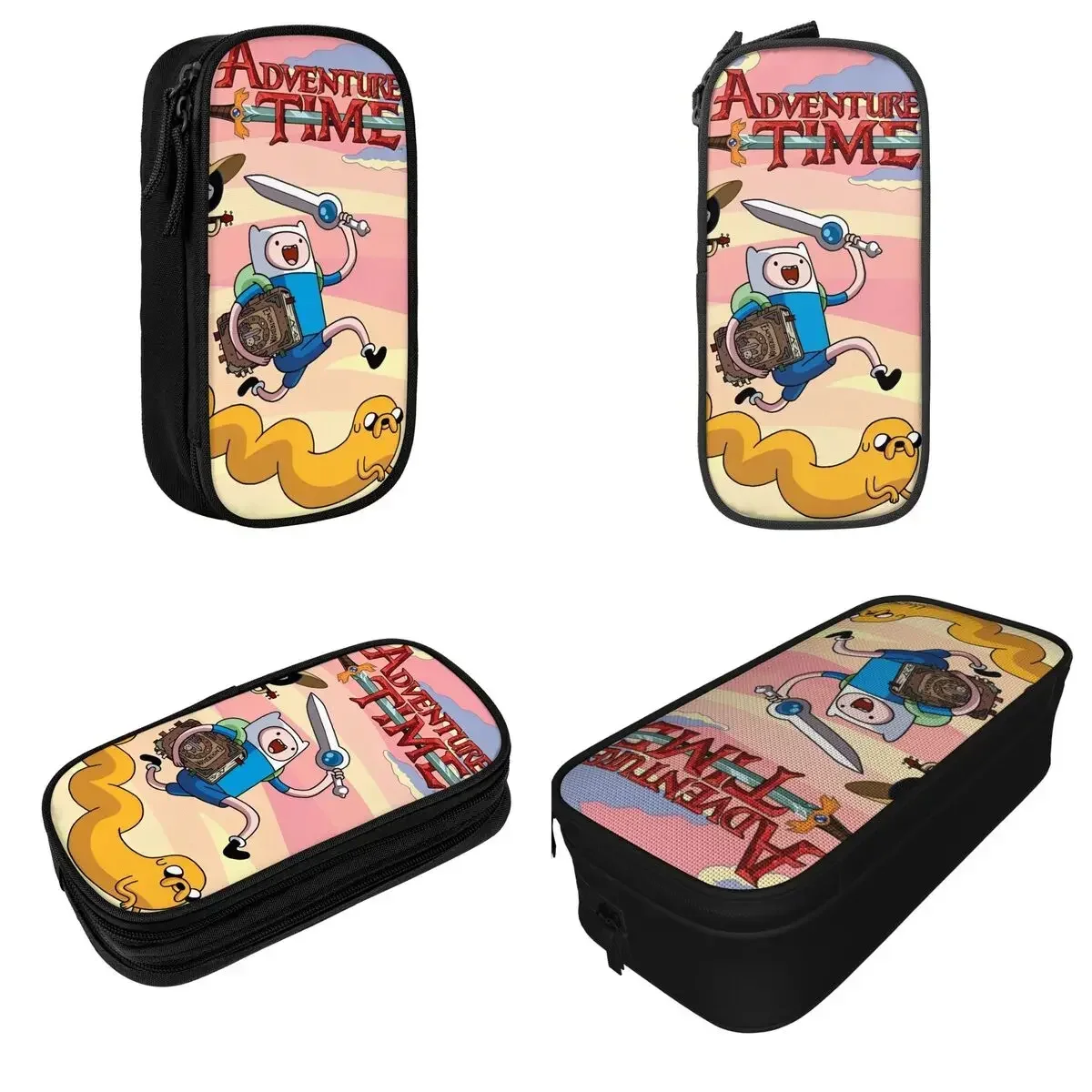 

Cartoon Adventures Times Pencil Cases Fun Pen Bags for Student Large Storage Office Gift Pencil Box