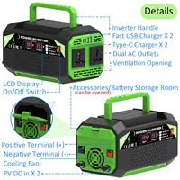 Inverter DC 12V To AC 110V/220V Voltage Converter 300W/500W Power with USB and Type-C Ports Suitable for Laptops and Outdoor Use