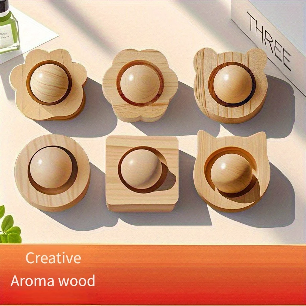Solid Wood Spherical Essential Oil for Fragrance Expansion,Bedroom Aromatherapy,Car Decoration,Long-lasting Fragrance Retention