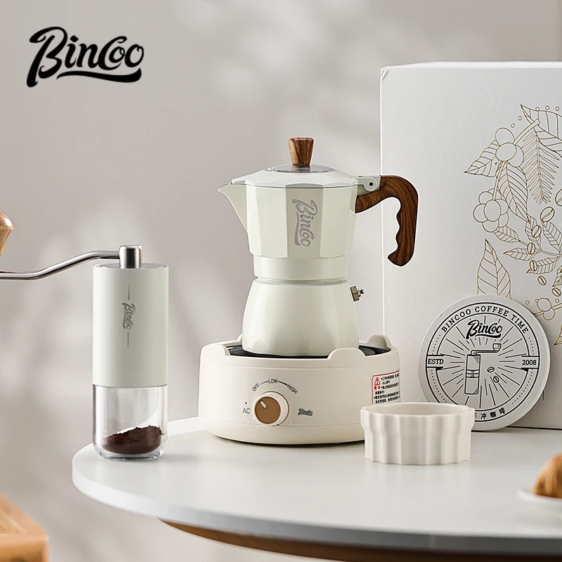 Bincoo Single and Double Valve Mocha Pot Gift Box Coffee Maker Set Italian Espresso Machine Home Gift Annual Meeting