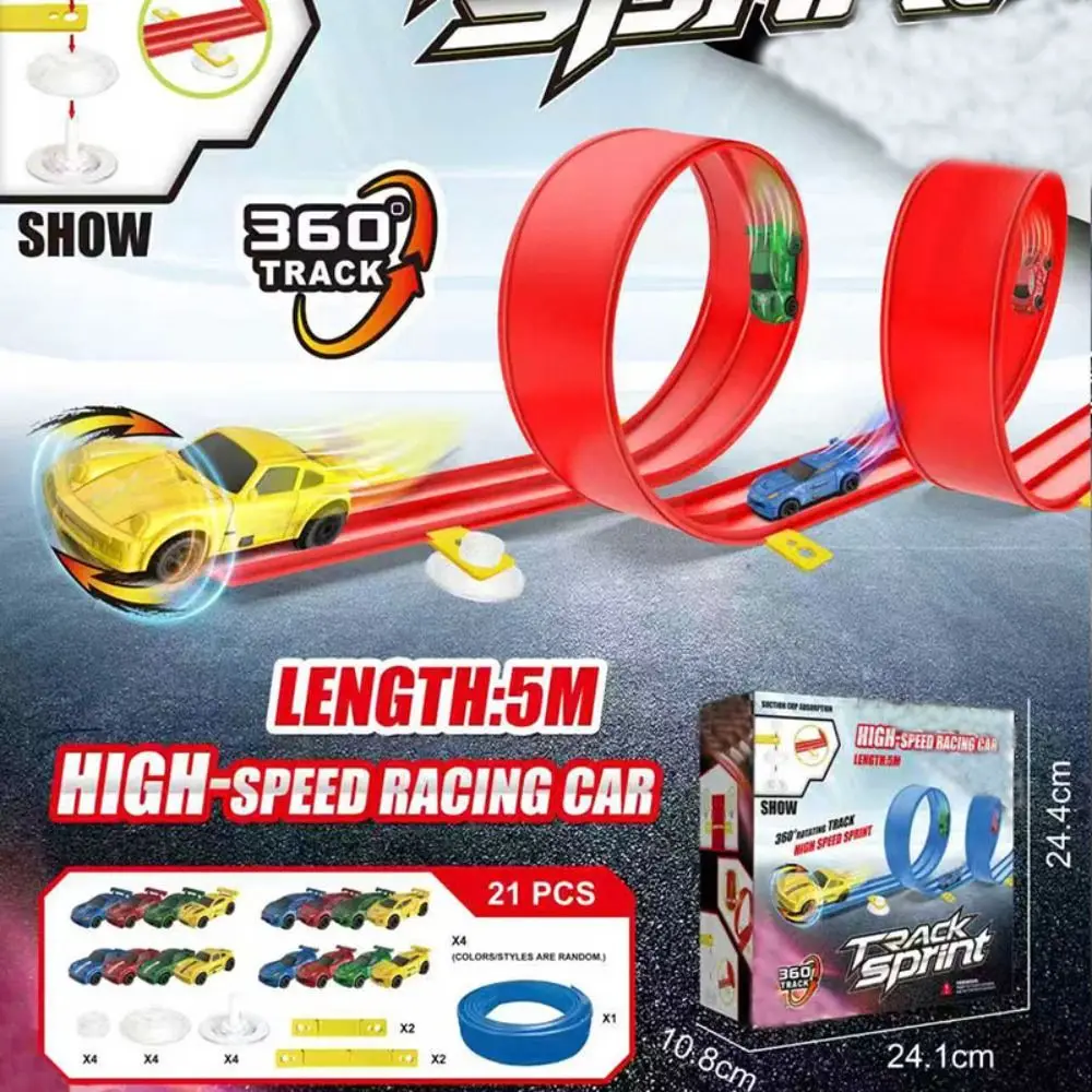 Montage Flexible Rennstrecke Spielzeug Biegsame Tragbare Rennstrecke Auto Spielzeug Blaue Farbe DIY Schwerkraft Angetrieben Rennstrecke Auto Spielzeug