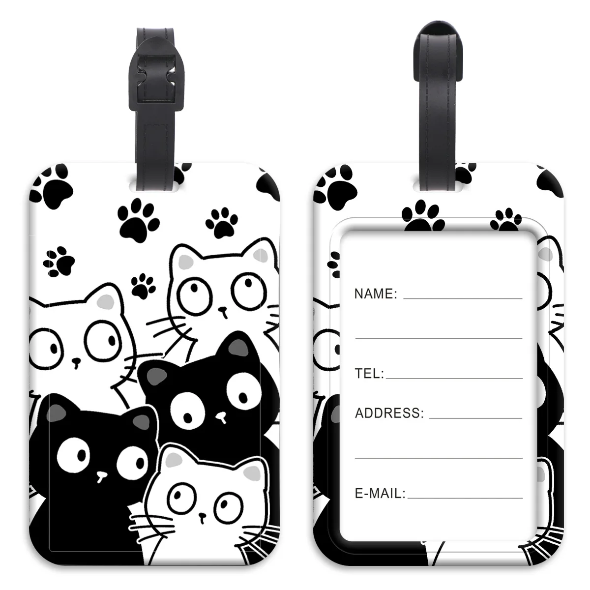 Niedliche Katzen Kunststoff Gepäckanhänger Dinosaurier Koffer Rucksack Anti-Verlust-Auflistung Ausweishalter Mode Gepäck Zubehör Geschenke