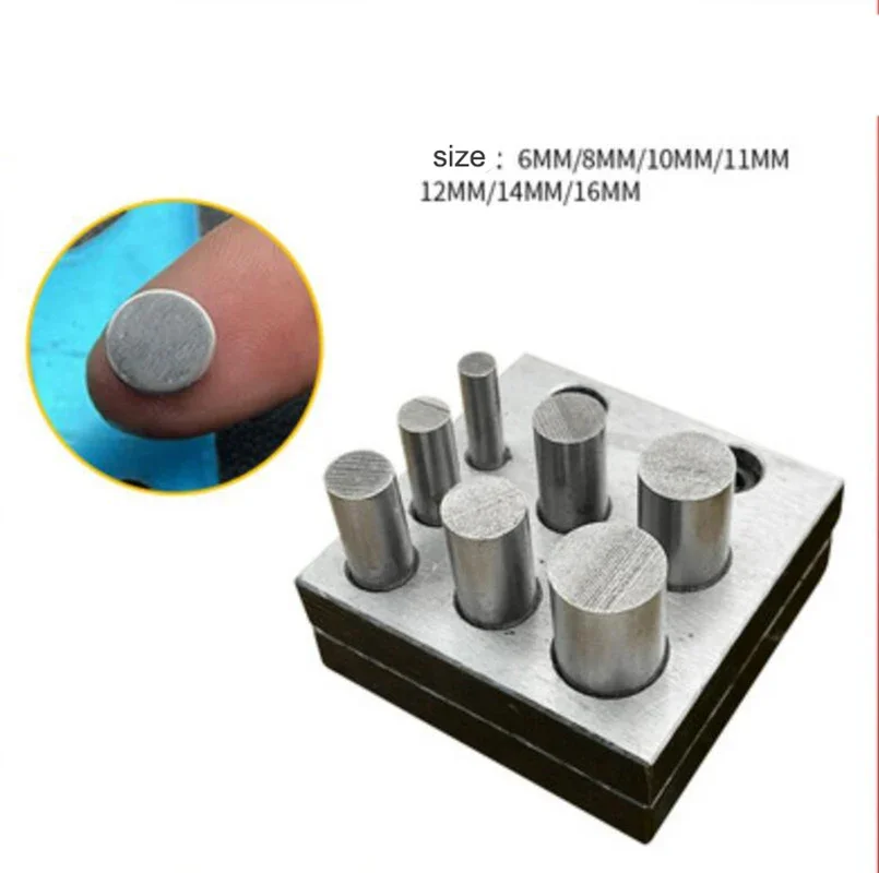 Jewelers Disc Cutter Punch Set 7 holes Metal Circle round mold Cutting disk cutter punch metal jewelry hole punching block