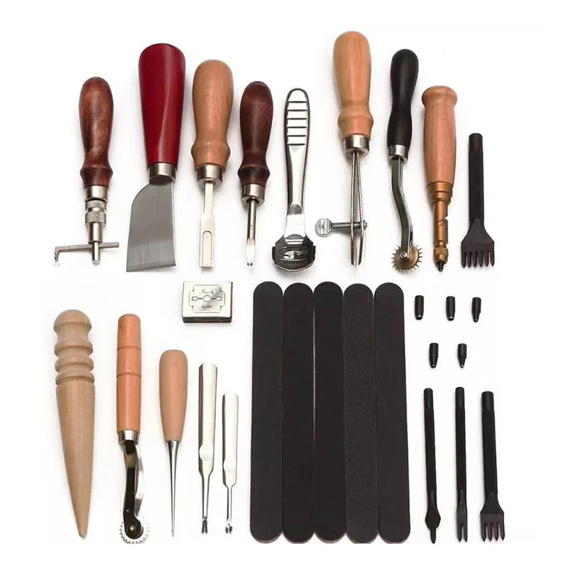 Leather Tool Set Diy Handmade Leather Goods Hand Sewing Set Leather Handmade Set Craft Tool Set 18 Pieces