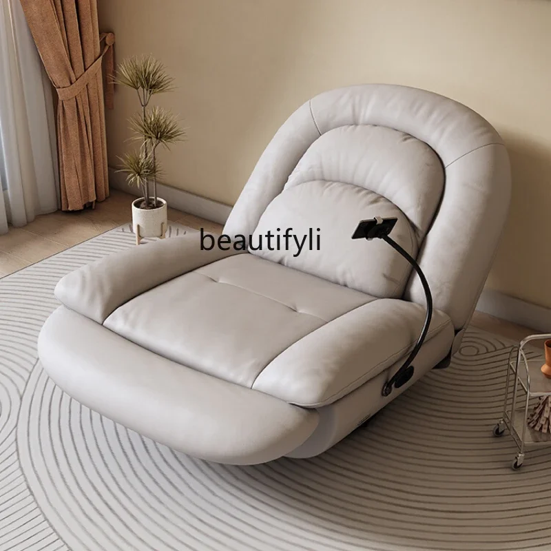 

Lazy Single Electric Sofa Retractable Multifunctional Leather Recliner Living Room Casual Rocking Chair