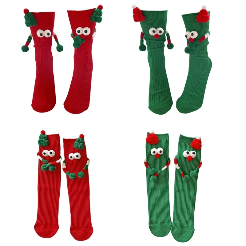 Novelty Cartoon Big Eyes Christmas Socks for Adults Kids Holiday Wear Stockings