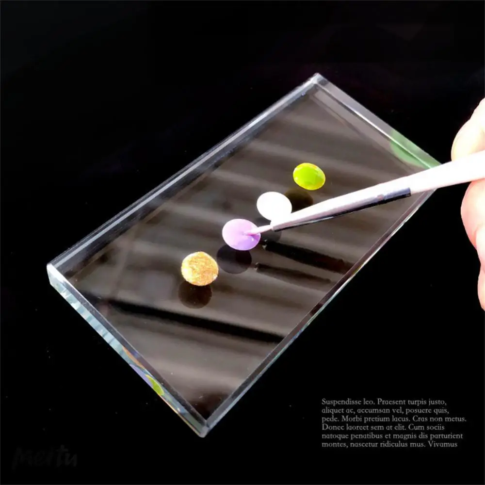 Crystal Transparent Palette Round Nail Art Display Showing Shelf Nail Color Palette False Nail Painting Drawing Board