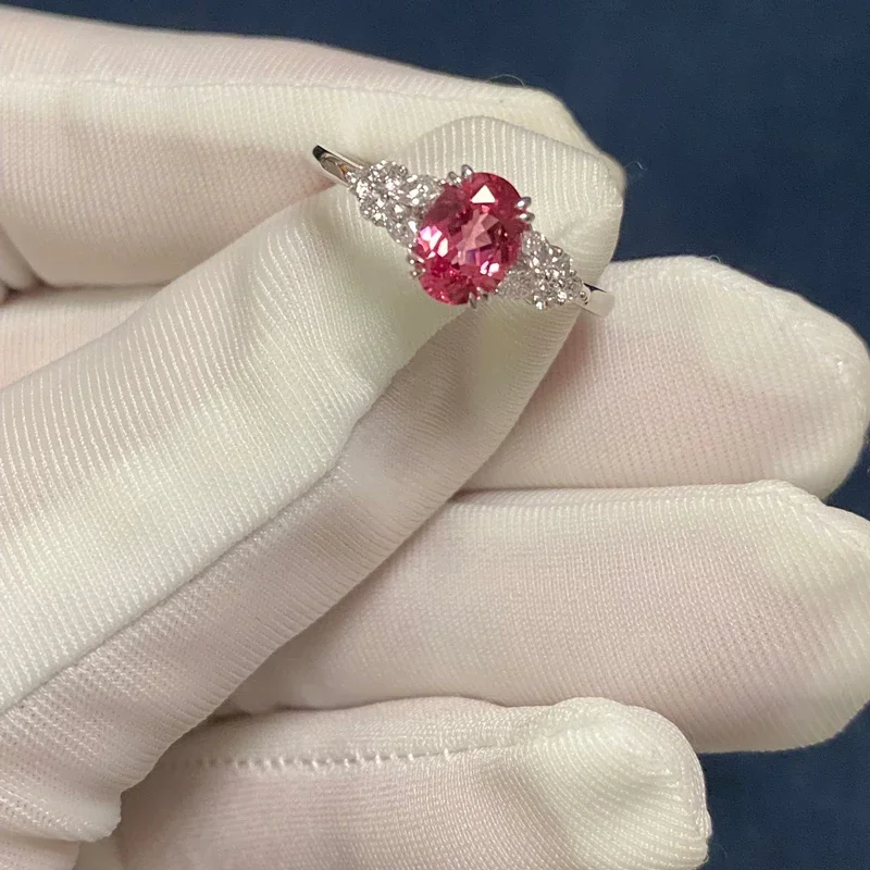 Künstlicher Edelstein Padparadscha Roter Lotus-Farbton Runde Form Großhandel Verfügbar mit Zertifikat – Detail 19