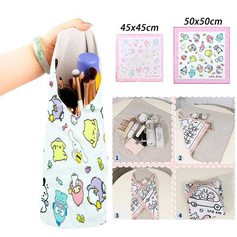 Sanrio Hello Kitty Magic Folding Cloth Camera SLR Lens Protective Wrap Cover Cloth Portable Makeup Travel Sundries Storage Bag