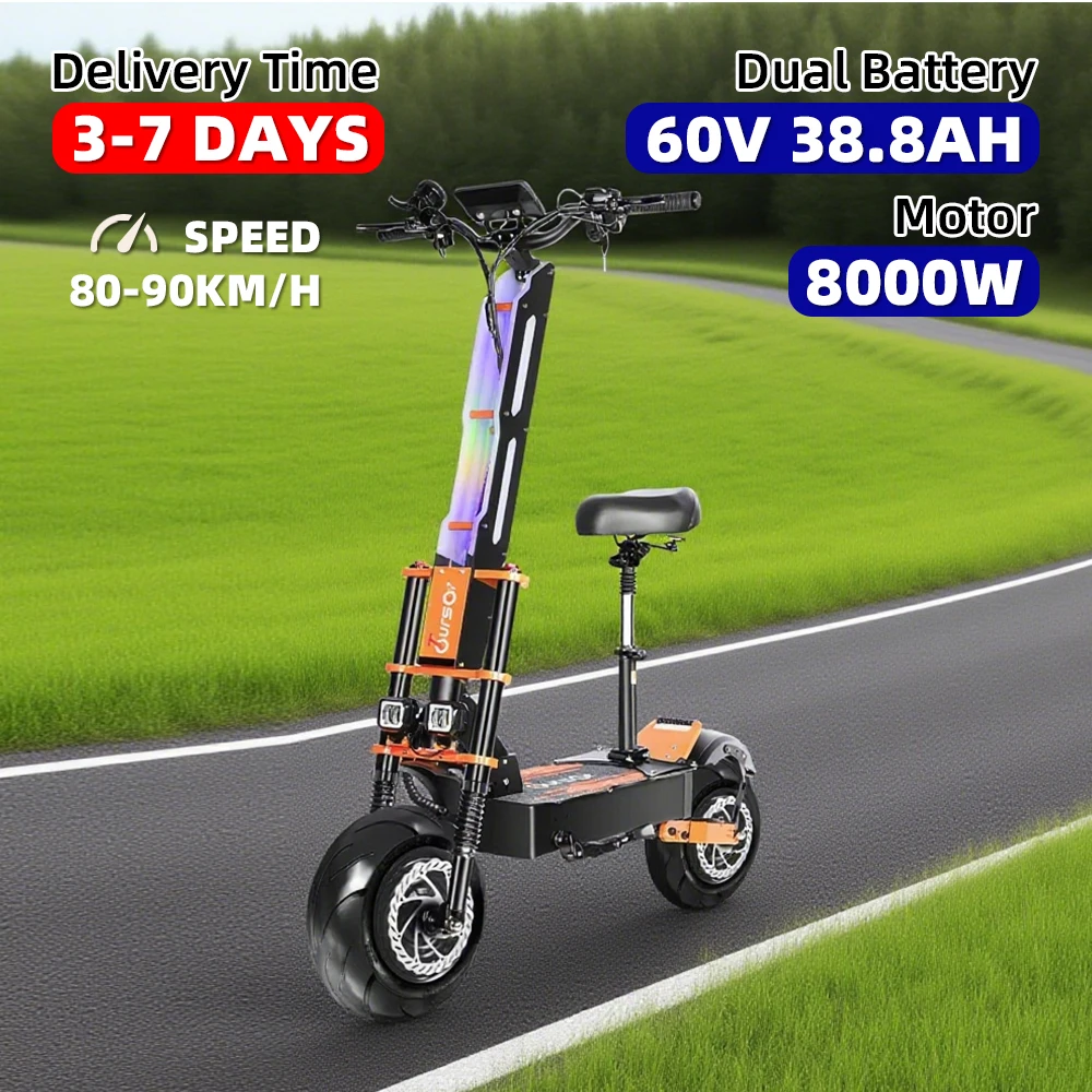 

One piece dropshipping 13 inch electric scooter 8000W60V38.8AH lithium battery electric scooter in stock in the United States