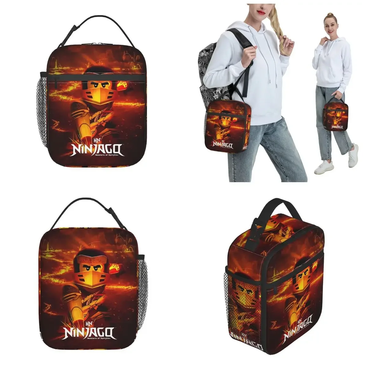 Ninja Warrior Ninjagos Insulated Lunch Bags Large Meal Container Cooler Bag Tote Lunch Box Work Outdoor Men Women