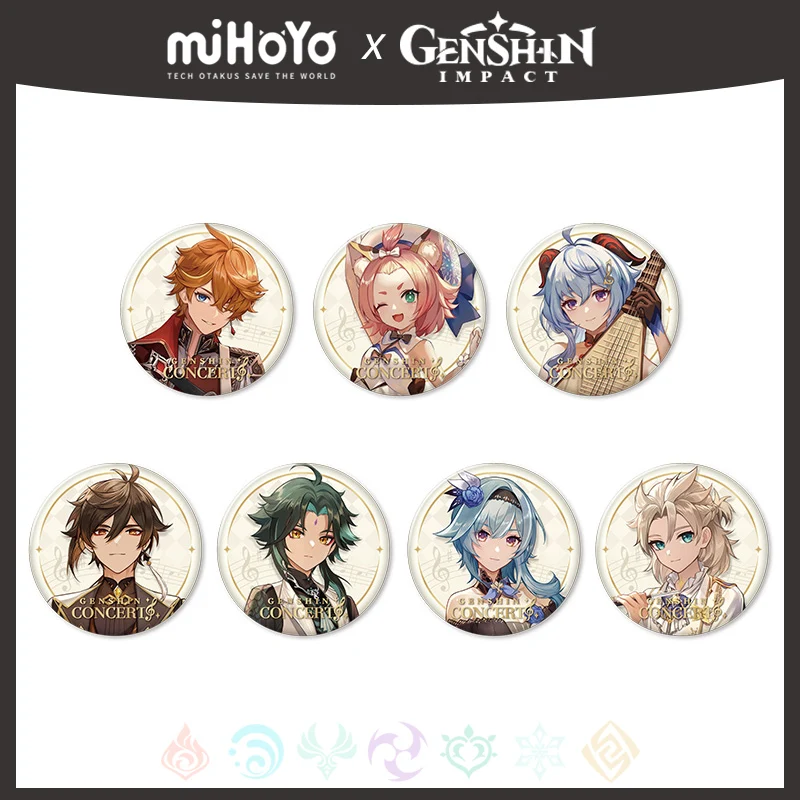 Genshin Impact Official Orchestral Concert Character Badge Zhongli Tartaglia Xiao Eula Albedo Diona Ganyu