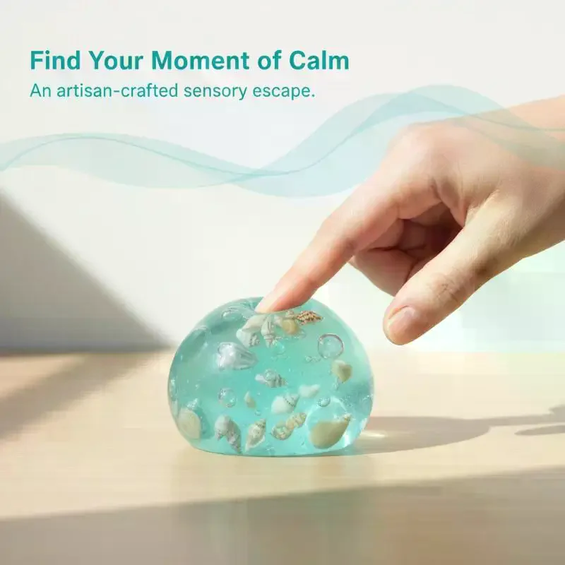 Ocean Themed Stress Balls Shiny Seashell Design Durable Tear-Resistant Squeeze Toys for Long Term Stress Relief Use