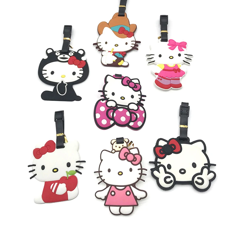 Reisaccessoires Bagagelabel Sanrio Cartoon Hello Kitty Zachte Zelfklevende Koffer Bagagelabels Draagbaar Bagagelabel