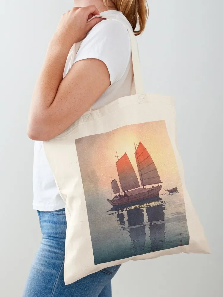 Yoshida Hiroshi - Sailing Boats in the Morning Tote Bag Reusable bags university shopper bag Tote Bag