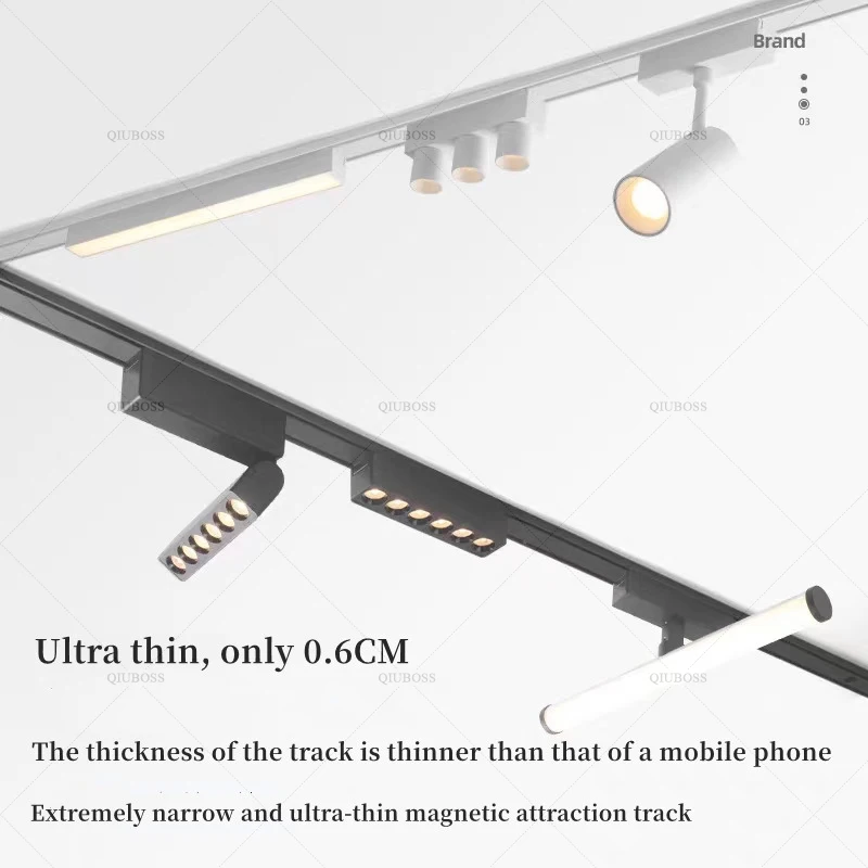 Ultra Thin Rail Smart Tuya Zigbee3.0 Dimmable Ceiling Surface Mount Magnetie Track Light Modern Magnet Flood Grille Spot LED Lam