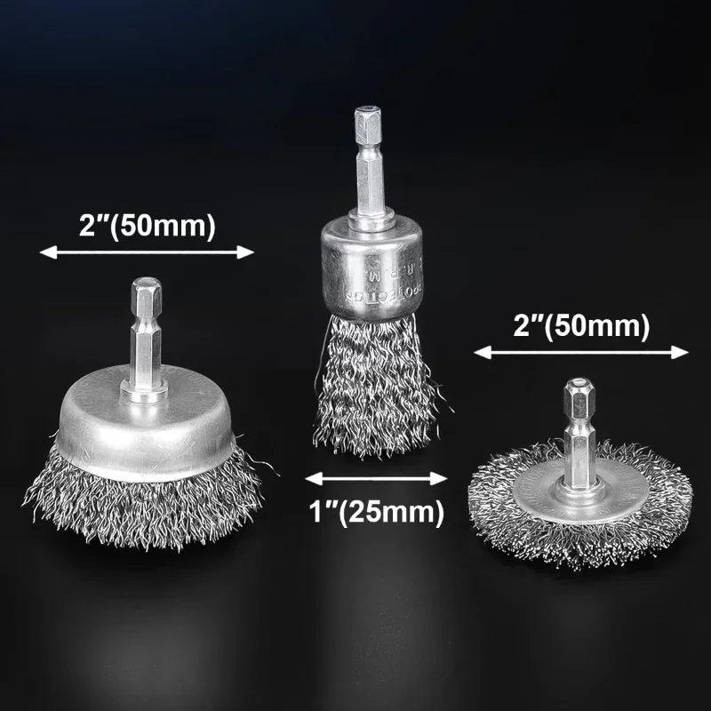 6Pcs Carbon Steel Wire Brush Set for Sanding Rust Removal  Grinding Electric Drill Tool for DIY Maintenance Tasks