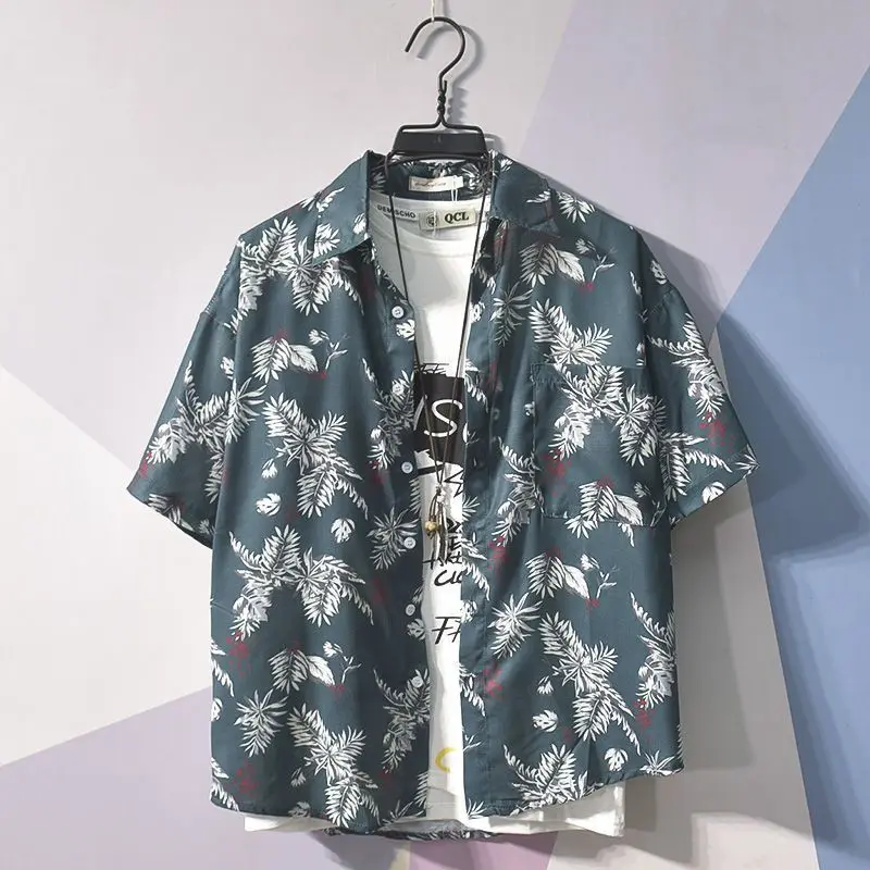 Camicie e camicette stampate per uomo abbigliamento Hip Hop colorato geometrico uomo divertente top grafica hawaiana con tasca floreale Xxl S