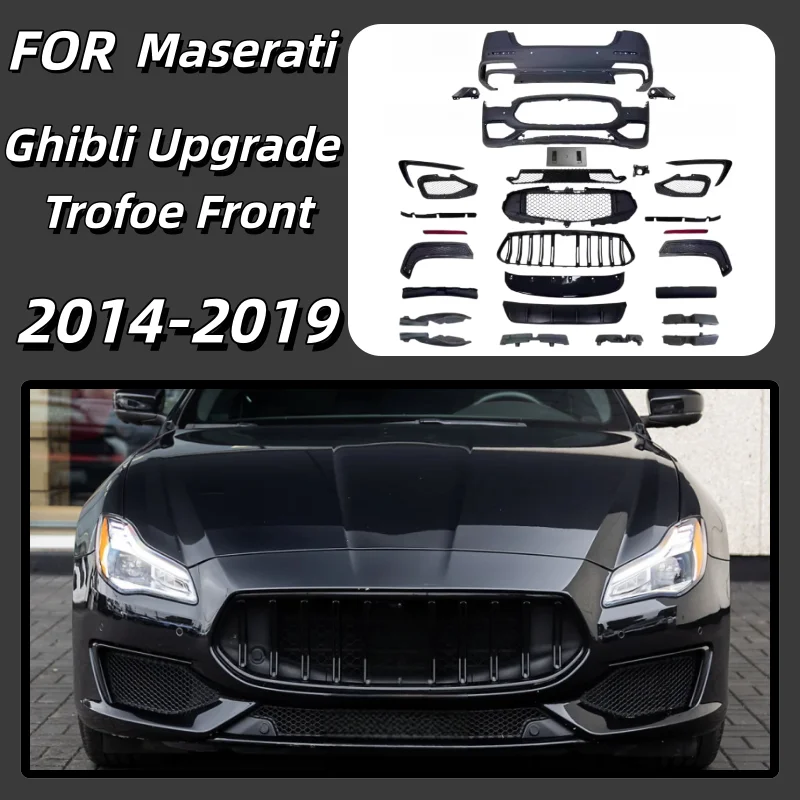 

For Ghibli Upgrade Trofoe Front/Rear Bumper Grille Kit Headlights Taillights Complete Bumper Car Accessories Body Kits