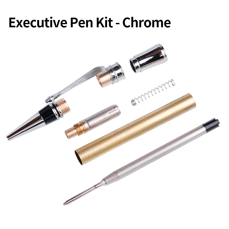 Executive-Kit de stylo à bille torsadé, plaqué or 24 carats ou chrome, accessoires de bricolage pour le calcul, le tournage, les kits de stylo à