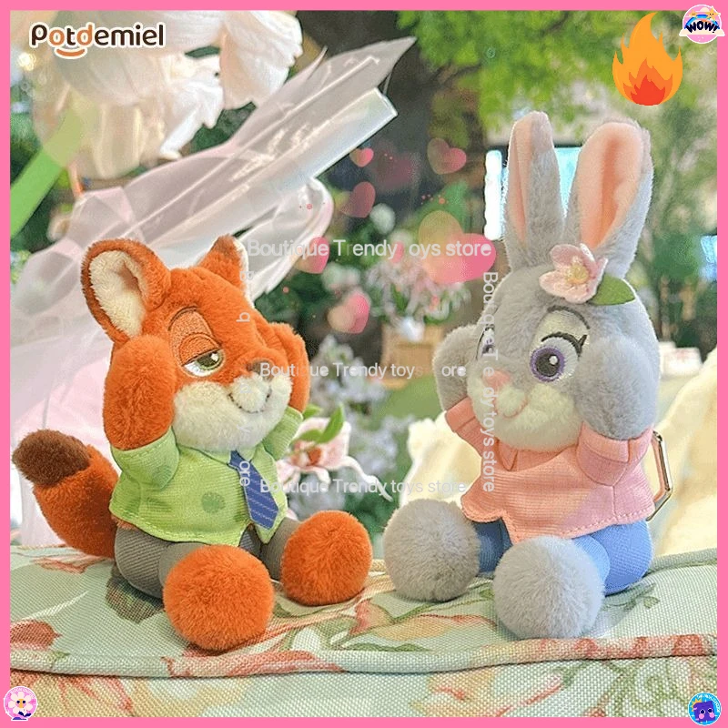 【In Stock】potdemiel Honey Jar Zootopia Disney Cute Judy Nick Sticker Pendant Bag Decoration