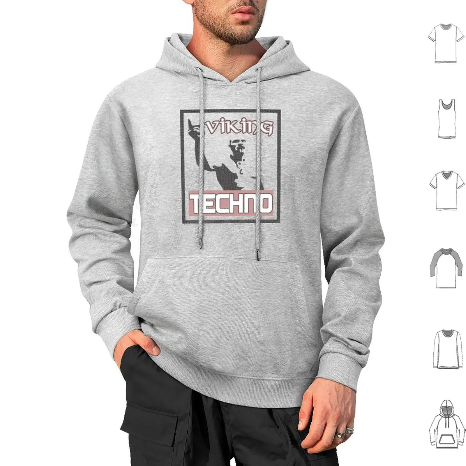 Techno vikingo sudaderas con capucha de manga larga Techno vikingo Berlín Alemania Tresor Berghain danza música Cool Cult Festival Retro